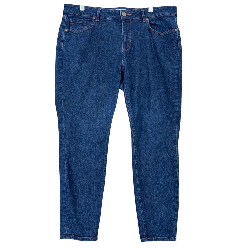 Loft Outlet Petite Curvy Skinny Jeans Womens 14P Dark Wash Blue Stretch Denim